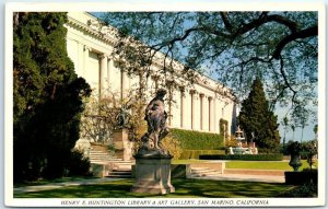 Postcard - Henry E. Huntington Library & Art Gallery - San Marino, California