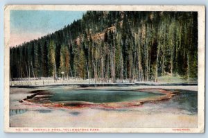 1915 Emerald Pool Yellowstone Park Wyoming WY Hayned Photo Antique Postcard