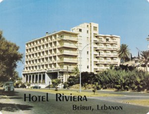 Lebanan Beirut Hotel Riviera Vintage Luggage Label sk1990