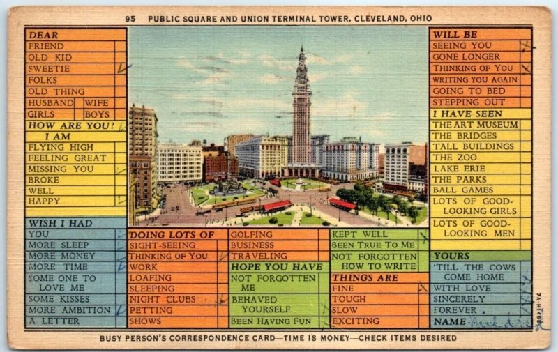 Postcard - Public Square And Union Terminal Tower - Cleveland, Ohio