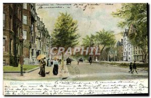 Old Postcard Commonwealth Avenue Boston