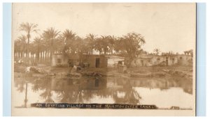 Egyptian Village On The Mahmoudiyeh Canal  Egypt RPPC Photo Vintage Postcard 