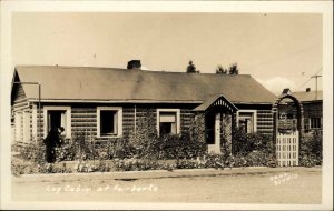 Fairbanks Alaska AK Log Cabin Vintage Cann Studio Real Photo Postcard