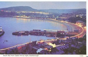 Yorkshire Postcard - South Bay from Castle Hill by Night, Scarborough   SL2324