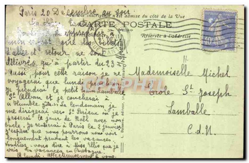 Old Postcard Paris Opera