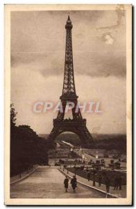 Old Postcard Paris Eiffel Tower