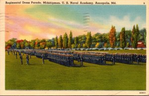 Maryland Annapolis U S Naval Academy Midshipmen Regimental Dress Parade 1957