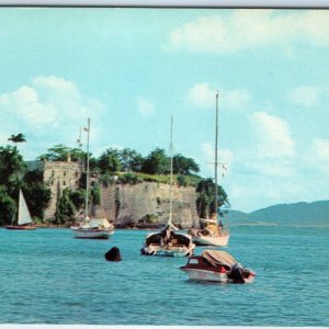 c1960s Martinique, West Indies WI Sailboat Postcard Fort De France St Louis A266