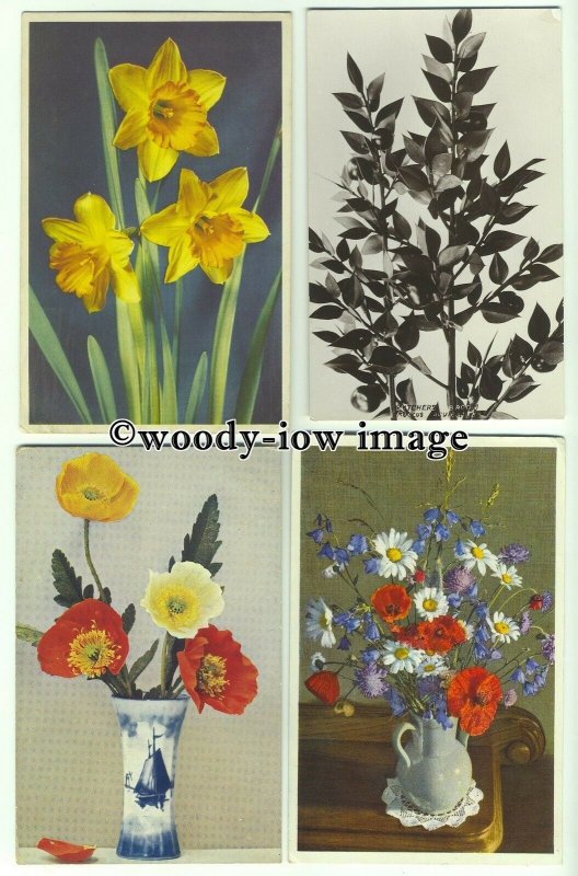 su2154 - Flowers - 4 postcards all shown 