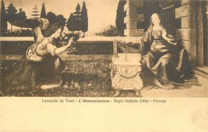 Fine art postcard painting Leonardo da Vinci l' Annunziazione Florence