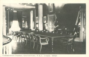 Charlottestown PEI Canada Confederation Chamber 1954 B&W Postcard  Unused