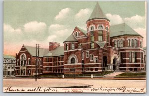 Lawrence Massachusetts~Public Library Bldg Street View~PM 1907~Vintage Postcard