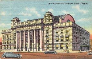 Chicago Illinois 1940s Postcard Northwestern Passenger Railroad Station