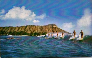 Hawaii Waikiki Beach Surfing Scene