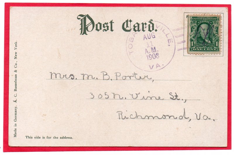 12822 Trolley Car at Murphys Hotel, Richmond, Virginia 1908