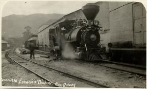 Venezuela, gran ferrocarril del Táchira, Estación, estación de tren de vapor, (1930s) 