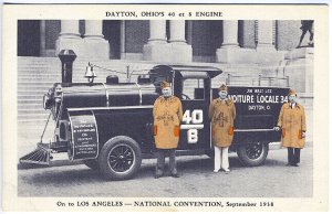 Overland Engine French Influence National Convention Los Angeles CA Postcard