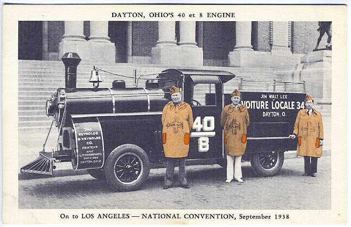 Overland Engine French Influence National Convention Los Angeles CA Postcard