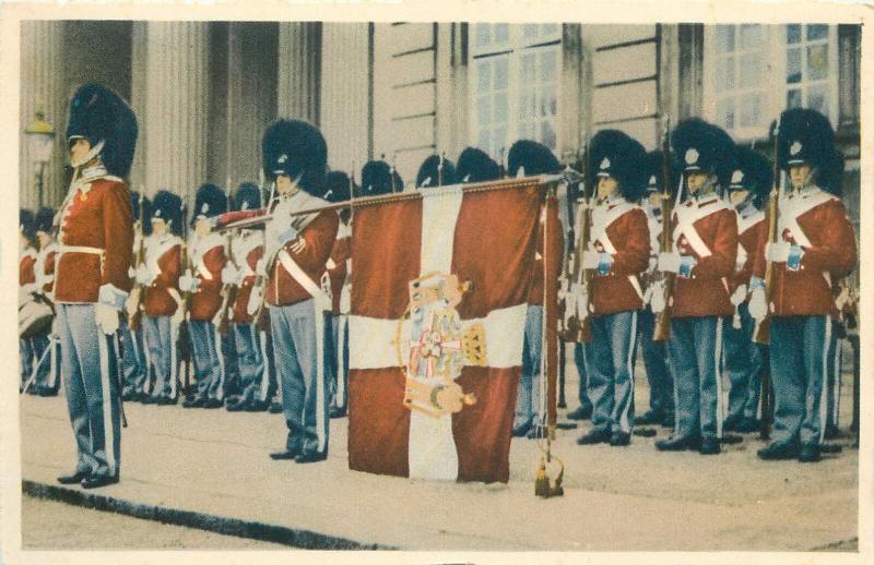 Denmark Copenhagen parade of the soldiers on Amalienborg