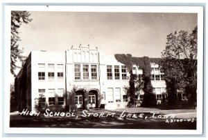 c1910's High School Building Storm Lake Iowa IA RPPC Photo Antique Postcard