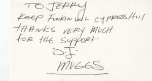 DJ Muggs Cypress Hill Hand Signed Autograph Page