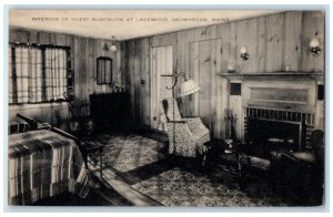 c1939 Interior Of Guest Bungalow At Lakewood Bedroom Skowhegan Maine ME Postcard