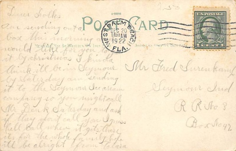 Florida, Greetings Christmas 1922 
