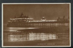 Sussex Postcard - The Pier By Night, Eastbourne     RS14429
