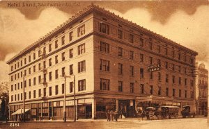 Sacramento California c1910 Postcard Hotel Land