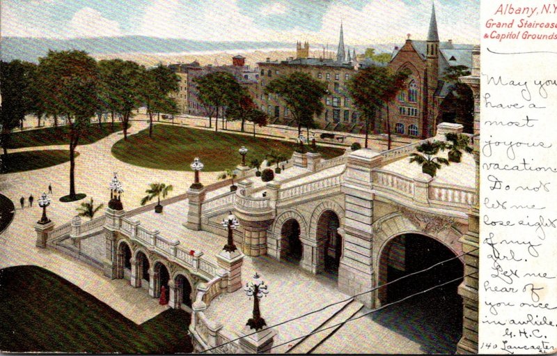 New York Albany Capitol Grounds and Grand Staircase 1905