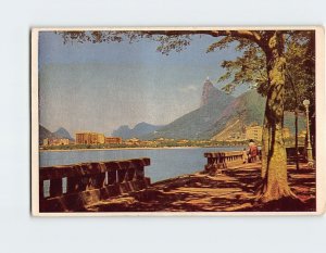 Postcard Botafogo Urca e Corcovado com a Estátua do Cristo Redentor Brazil