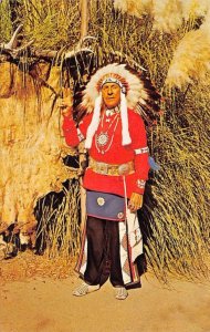 CHIEF RED FEATHER Navajo-Sioux Indian Man Native Americana Vintage Postcard 1966