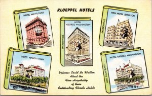 Linen Postcard Kloeppel Hotel Chain West Palm Beach Jacksonville Florida