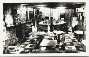 RPPC Price's Restaurant Interior Polson Montana Real Photo Postcard Jukebox