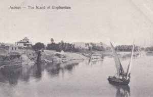 Assuan from Elephantine Island Old Egyptian Boats Postcard