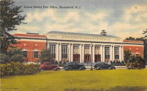 Bloomfield New Jersey 1940s Postcard United States Post Office Cars