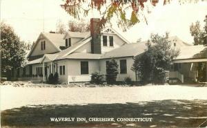 Cheshire Connecticut 1942 Waverly Inn RPPC Photo Postcard roadside 2142