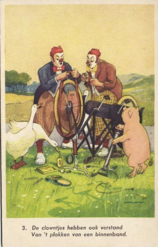 Clown Goose Pig Boar, Bike, Bicycle Mechanic (1940s) II