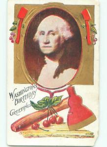 Divided-Back GEORGE WASHINGTON SCENE Patriotic Postcard AB0230
