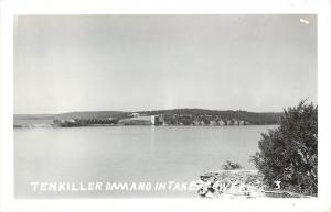 c1950 RPPC Postcard; Tenkiller Dam & Intake Tower, Sequoyah County OK Unused