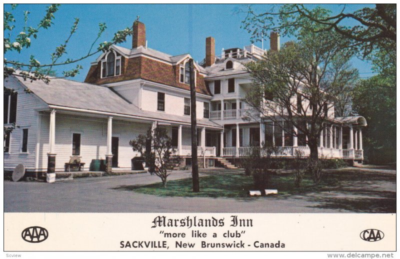 SACKVILLE, New Brunswick, Canada, 1940-1960's; Marshlands Inn