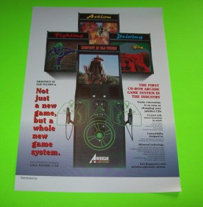 SHOOTOUT AT OLD TUCSON By AMERICAN LASER ORIGINAL VIDEO ARCADE GAME SALES FLYER