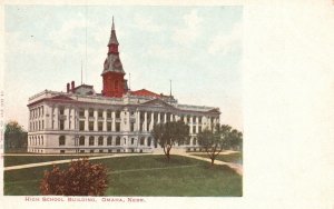 Vintage Postcard High School Building Historical Landmark Omaha Nebraska NB