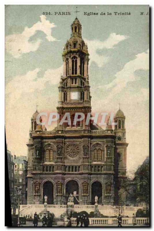 Postcard Old Paris Church of the Trinity