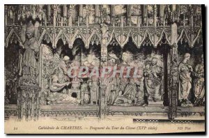 Postcard Old Cathedral of Chartres Fragment Choir Tour XVIs