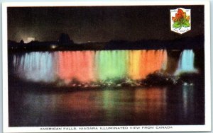 M-19639 American Falls Niagara Illuminated View From Canada New York