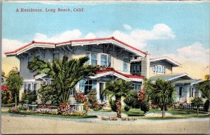 A Residence Long Beach California Vintage Postcard C150