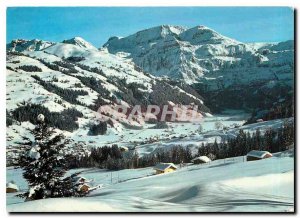 Postcard Modern Lenk BO Dorf mit Wildstrubel