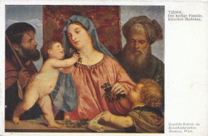 Art Postcard - Tizian - Die Heilige Familie Kirschen-Madonna - Ref 5351A