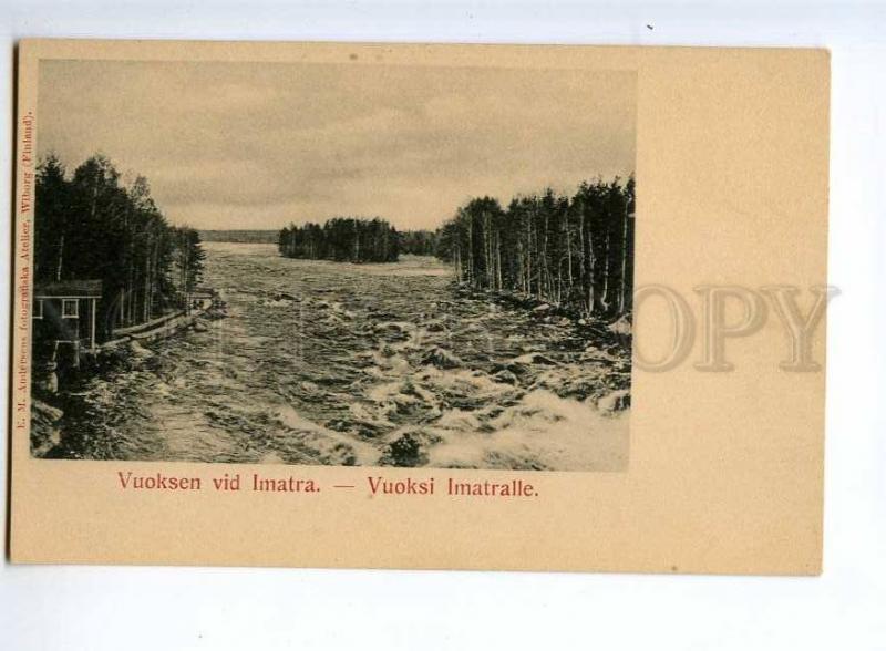 236263 FINLAND RUSSIA IMATRA Vuoksa river Vintage postcard